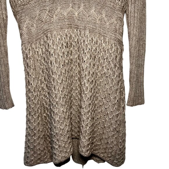 Sloni Brown Indie Chunky Knit Sweater Whimsigoth Granola Knit Fur Waffle Large - Picture 11 of 16